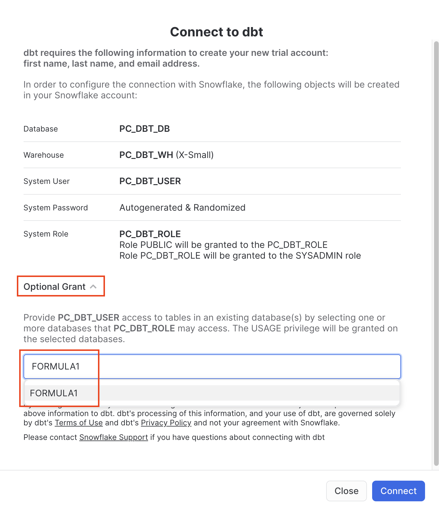Partner Connect Optional Grant Partner Connect Optional Grant